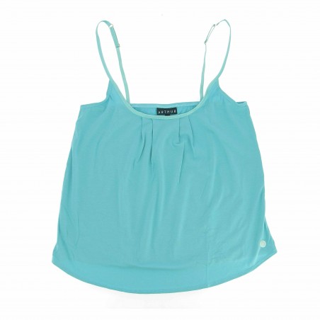 Pyjama femme ARTHUR vert, pantalon et caraco - Matière noble 39.90€