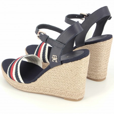Sandales compensées TOMMY HILFIGER, coloris marine - Matière noble 64.90 €