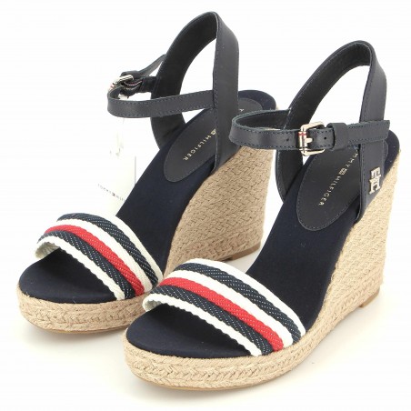 Sandales compensées TOMMY HILFIGER, coloris marine - Matière noble 64.90 €