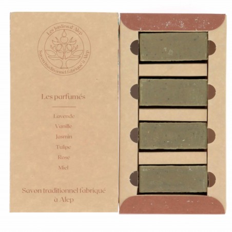 Coffret 4 Savons d'Alep parfumés, diverses senteurs - Matière noble 11.90€