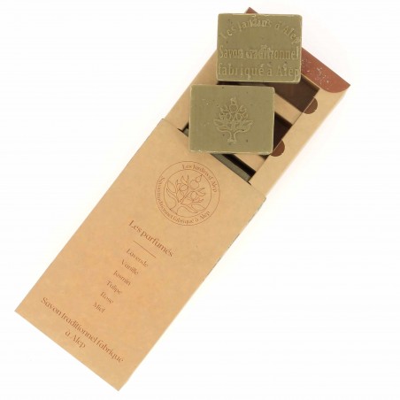 Coffret 4 Savons d'Alep parfumés, diverses senteurs - Matière noble 11.90€