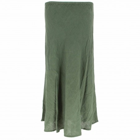 Jupe longue 100% lin kaki - Matière noble 34.90€