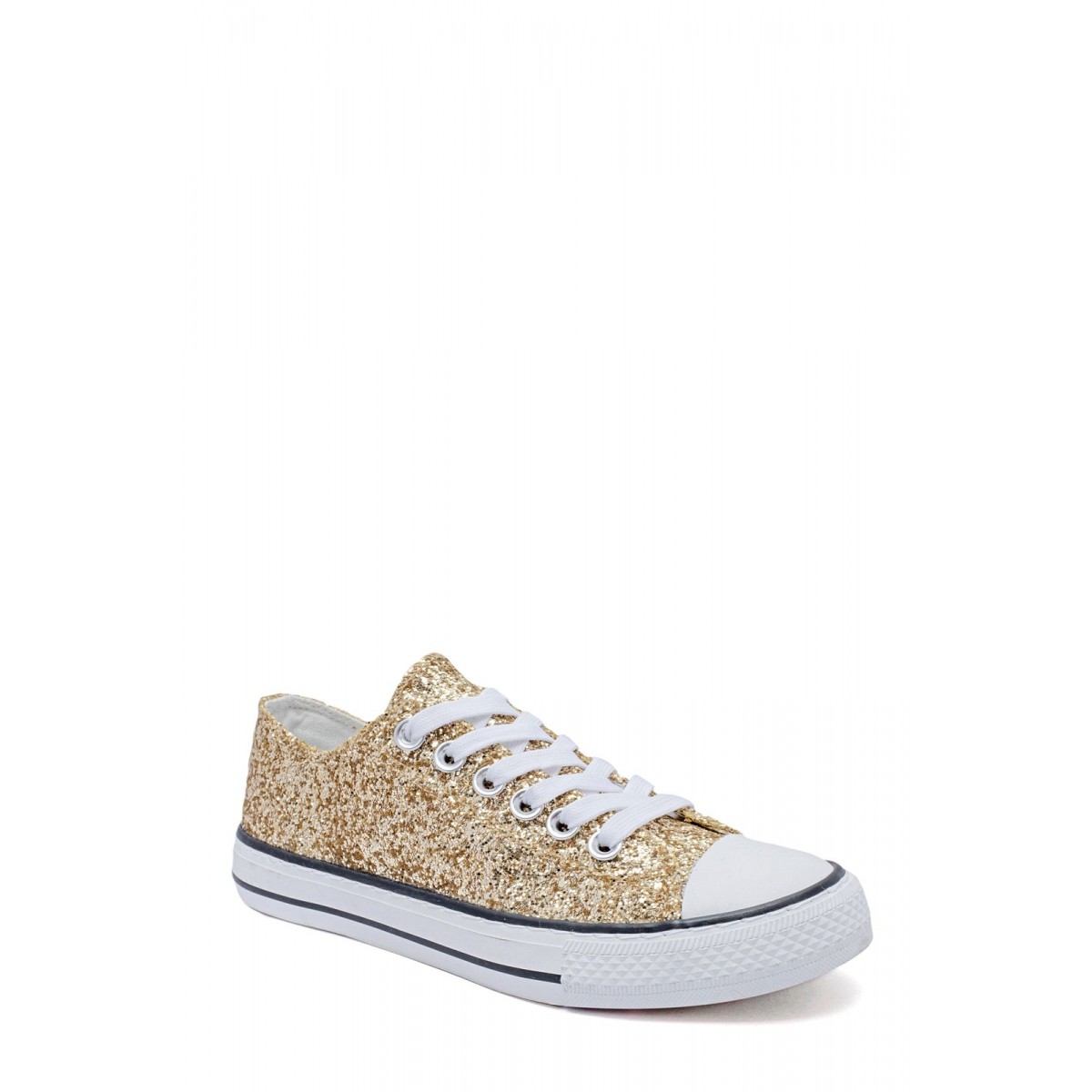 Baskets basses  paillettes dorées - Matière noble