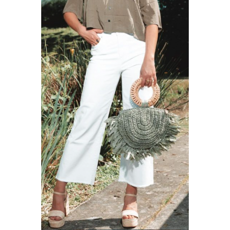 Jean CROPPED stretch femme Nina Carter blanc ivoire - Matière noble 29,90€