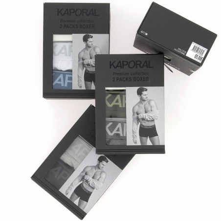 Pack de 2 boxers KAPORAL : blanc et bleu - Matiere-noble 12.90€