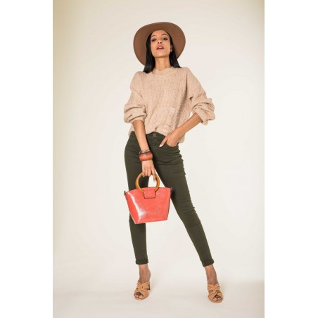 Pantalon stretch slim kaki Nina Carter - Matière noble 29,90€