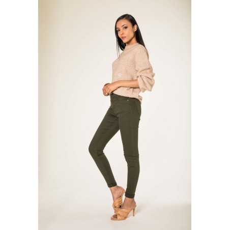 Pantalon stretch slim kaki Nina Carter - Matière noble 29,90€