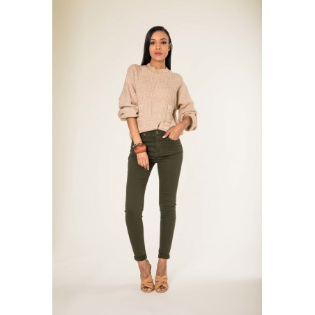 Pantalon stretch slim kaki Nina Carter - Matière noble 29,90€