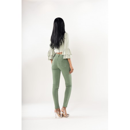 Pantalon stretch slim vert amande Nina Carter - Matière noble 29,90€