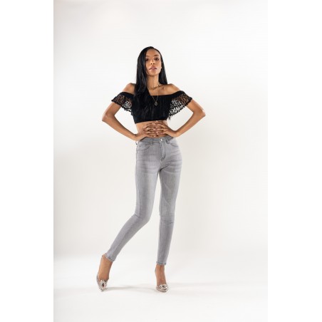Pantalon stretch Push up gris Nina Carter - Matière noble 29,90€