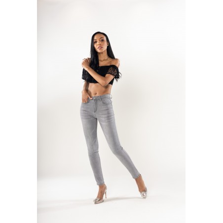 Pantalon stretch Push up gris Nina Carter - Matière noble 29,90€