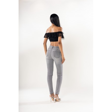 Pantalon stretch Push up gris Nina Carter - Matière noble 29,90€