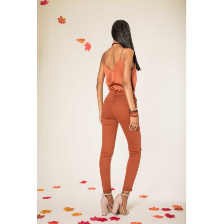 Pantalon stretch slim rouille Nina Carter - Matière noble 29,90€