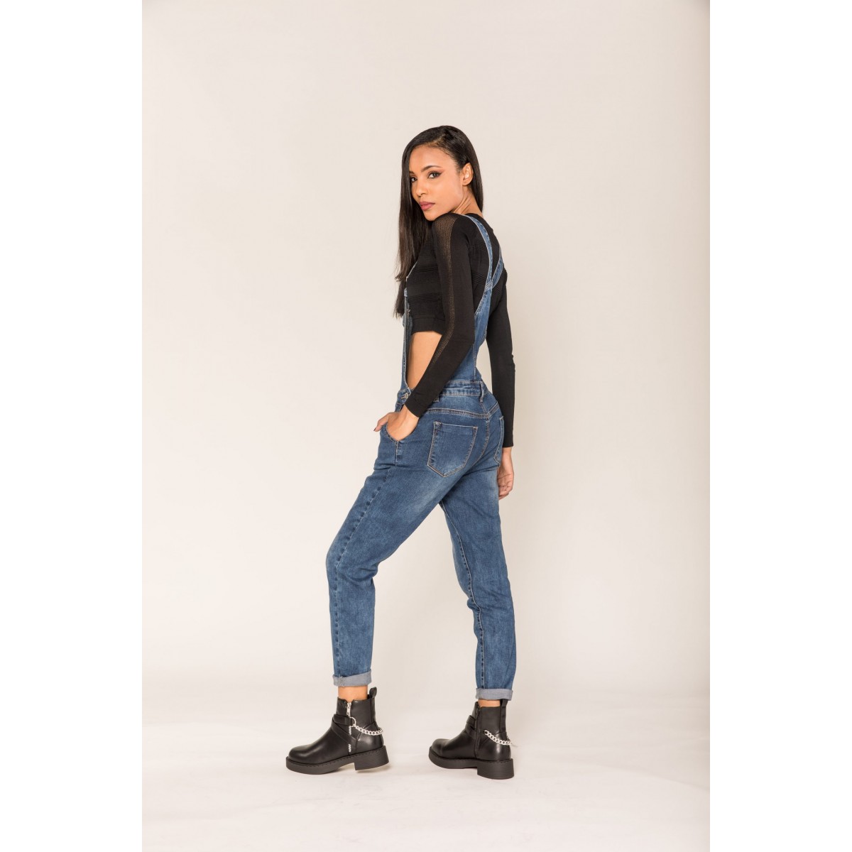 Salopette en jean femme Nina Carter, prix imbattable - Matière noble 39.90€