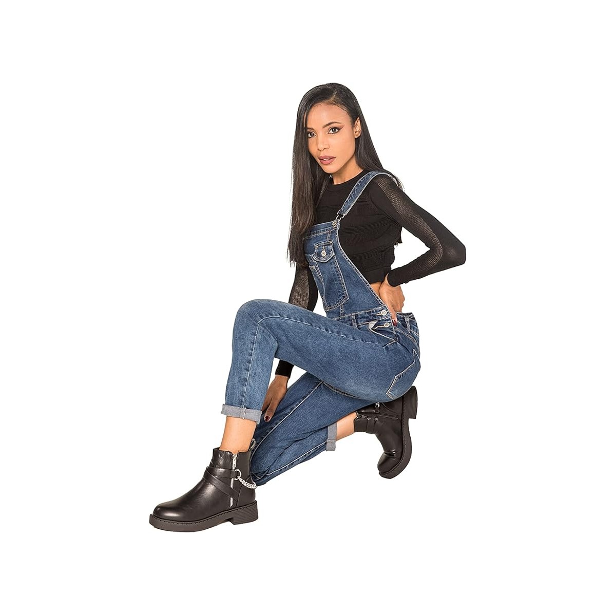 Salopette en jean femme Nina Carter, prix imbattable - Matière noble 39.90€