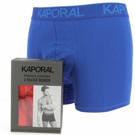 Pack de 2 boxers KAPORAL : rouge / bleu Roy - Matiere-noble 12.90€