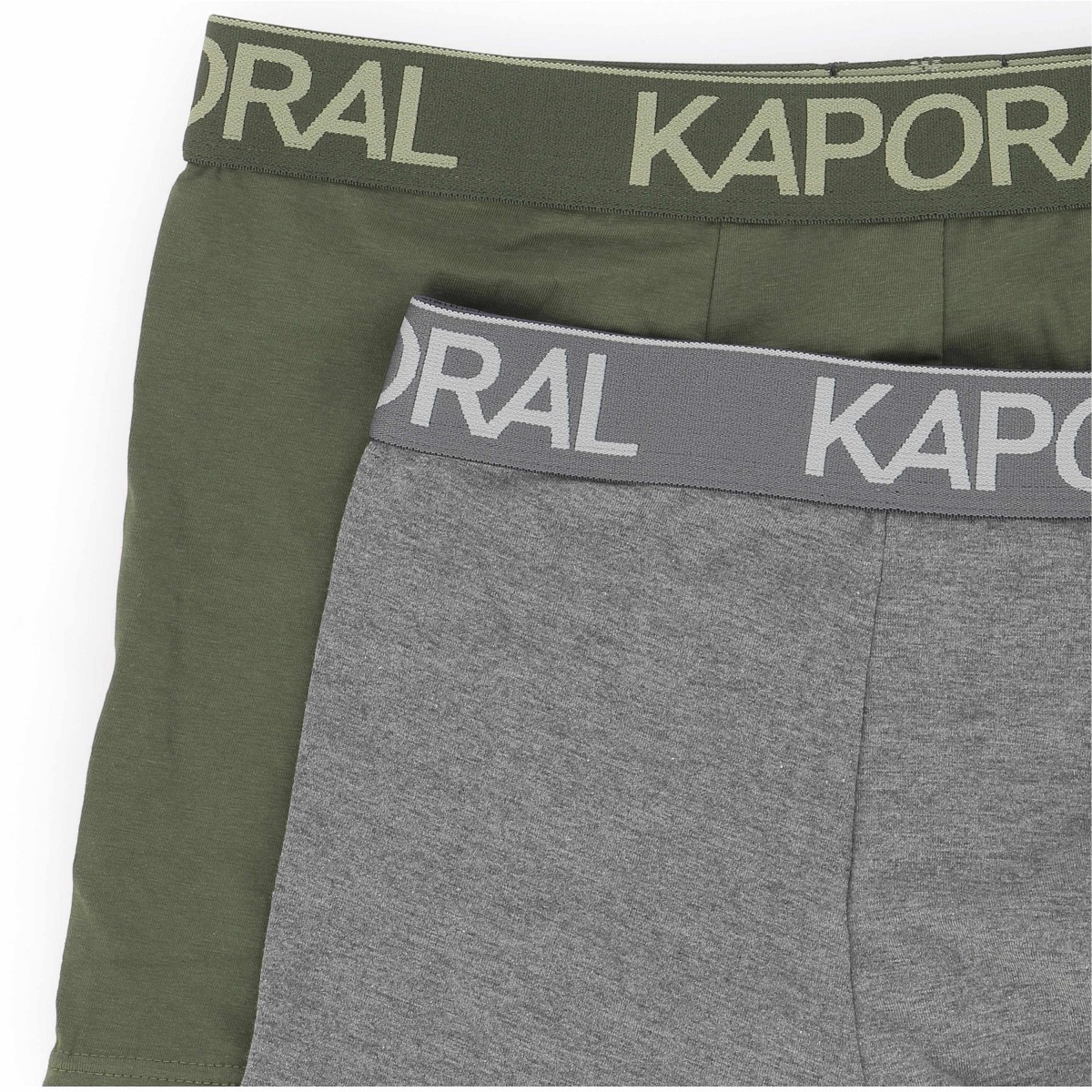Pack de 2 boxers KAPORAL : gris foncé / kaki - Matiere-noble 12.90€