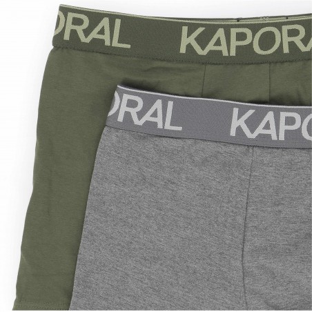 Pack de 2 boxers KAPORAL : gris foncé / kaki - Matiere-noble 12.90€