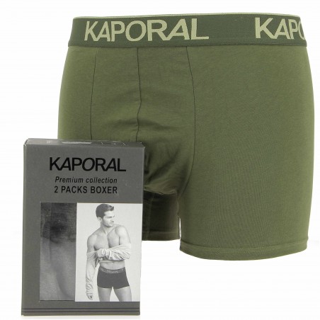 Pack de 2 boxers KAPORAL : gris foncé / kaki - Matiere-noble 12.90€