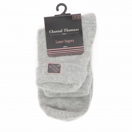 Chaussettes  Chantal Thomass 15% Angora, grises - Matière noble 6.90€
