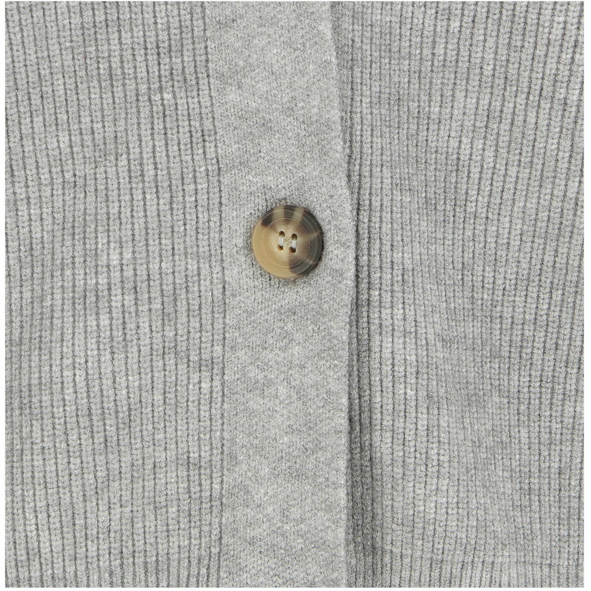 Cardigan femme, modèle Milan, gris. Col V, boutonné Matière noble