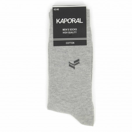 Chaussettes homme KAPORAL 80% Coton, gris clair - Matière noble