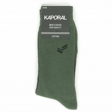 Chaussettes homme KAPORAL 80% Coton, kaki - Matière noble