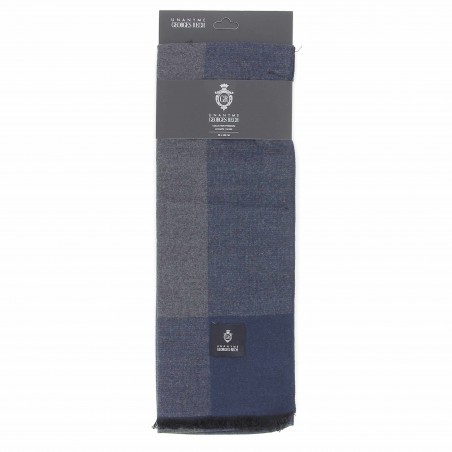 Echarpe homme Georges RECH, carreaux gris et marine - Matière noble 15.90€