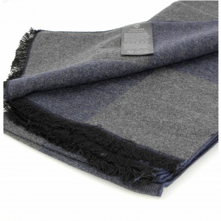 Echarpe homme Georges RECH, carreaux gris et marine - Matière noble 15.90€