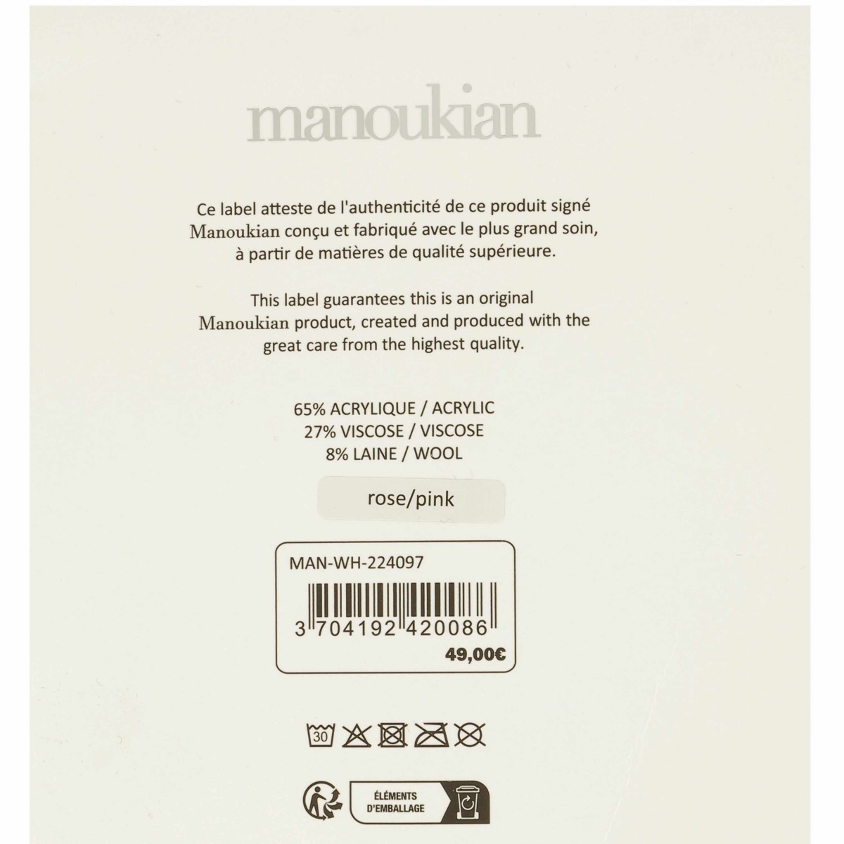Echarpe Manoukian., divers coloris - Matière noble 22.90€