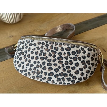 Banane, motif Léopard en croûte de cuir, divers coloris - Matière noble