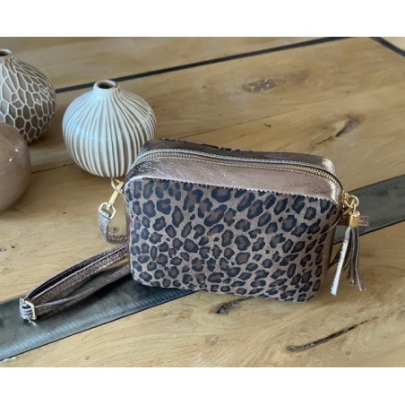 Sac pochette croûte de cuir, divers coloris - Matière noble 34.90€