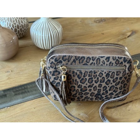Sac pochette croûte de cuir, divers coloris - Matière noble 34.90€