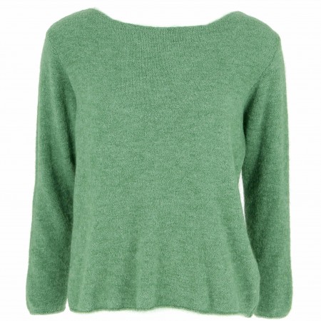 PULL COL BATEAU ALPAGA VERT