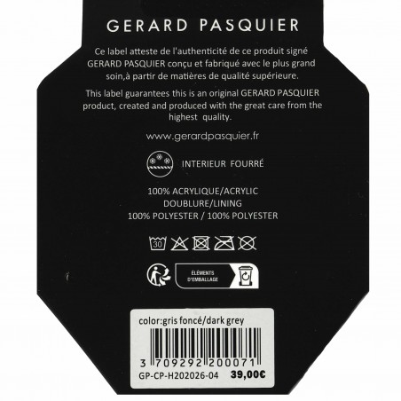 Bonnet homme Gérard PASQUIER, divers coloris  -  Matière noble