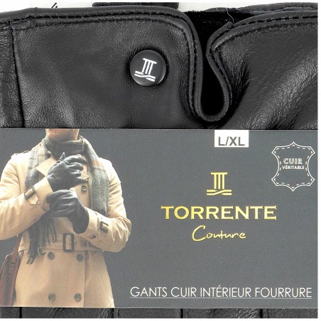 Gants homme TORRENTE en cuir, fourrés polaire - Matière noble 16.90€