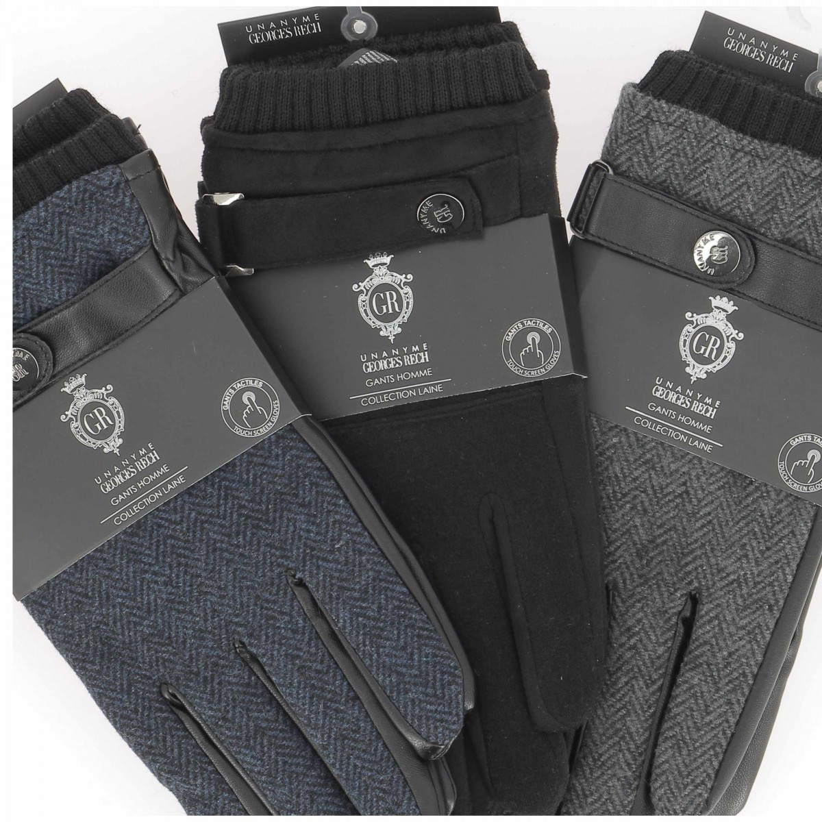 Gants fourrés homme GEORGES RECH 65 % laine - Matière noble 14.90€