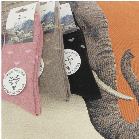 Chaussettes Bill Tornade femme, motifs petits coeurs  - Matière noble