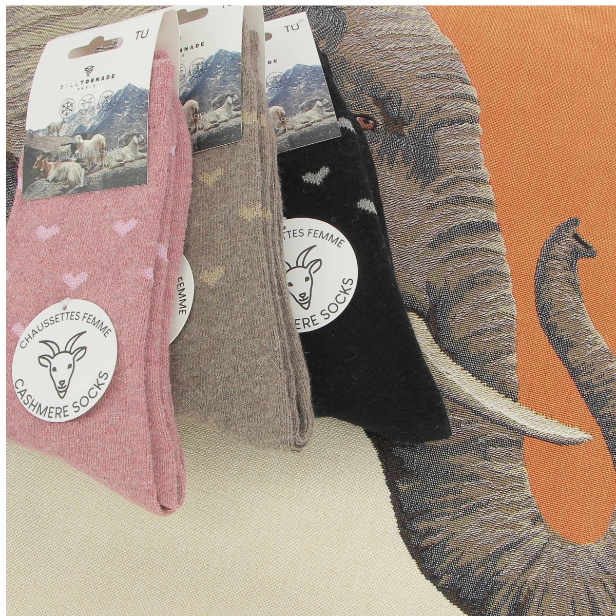 Femme Chaussettes Bill Tornade, divers motifs  - Matière noble