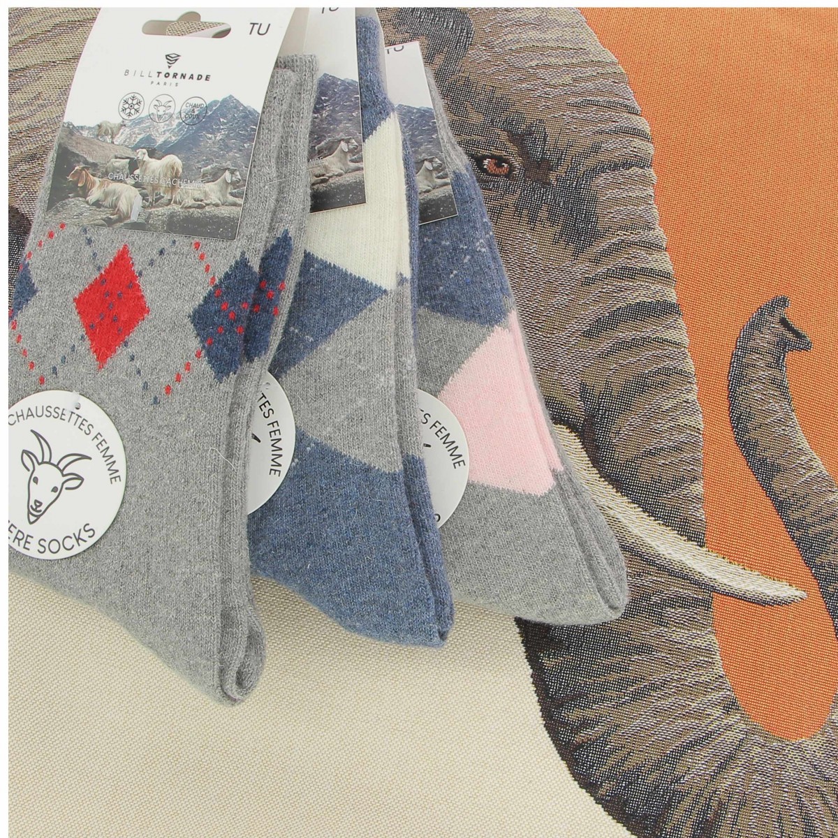 Chaussettes femme Bill Tornade écossaises - Matière noble