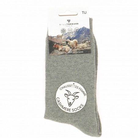 Chaussettes femme Bill Tornade grises  - Matière noble