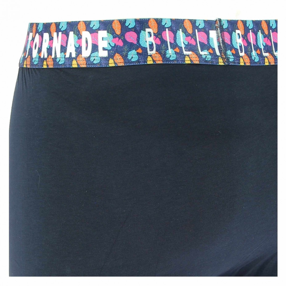 Boxer homme BILLTORNADE marine, ceinture colorée - Matière noble