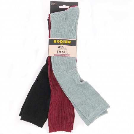 Pack de 3 Mi-bas RODIER femme, différents coloris- Matière noble
