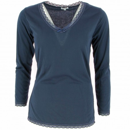 Tee-shirt thermique femme BURTON, marine- Matière-noble 8,90€
