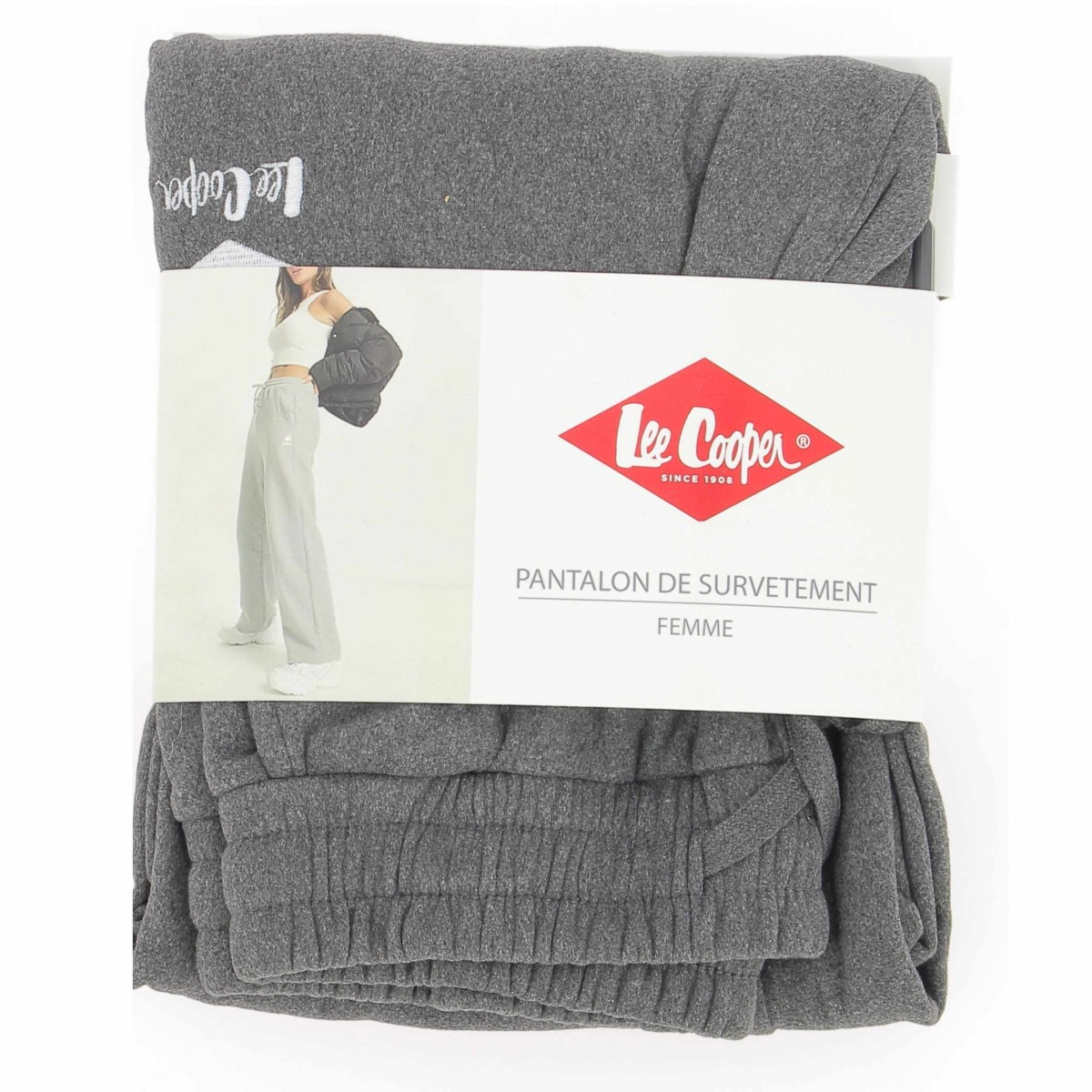 Bas jogging large femme gris  LEE COOPER  Matière noble 19,90€