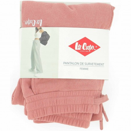 Bas de  jogging femme rose uni large LEE COOPER  - Matière noble 19,90€