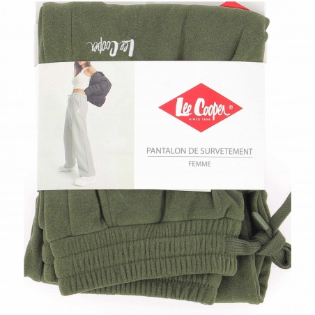 Bas de  jogging kaki femme, large, LEE COOPER  - Matière noble 19,90€