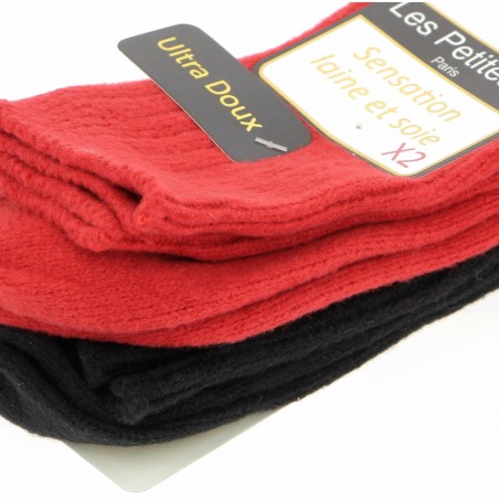 Lot 2 paires chaussettes LES PETITES, rouge/noir- Matiere noble 8.90€