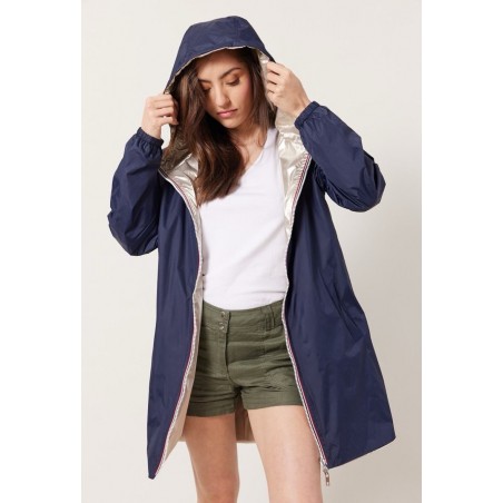 Parka légère réversible femme marine/or - Matière noble