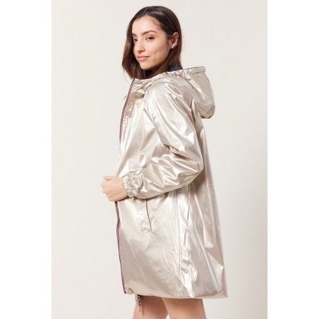 Parka légère réversible femme marine/or - Matière noble